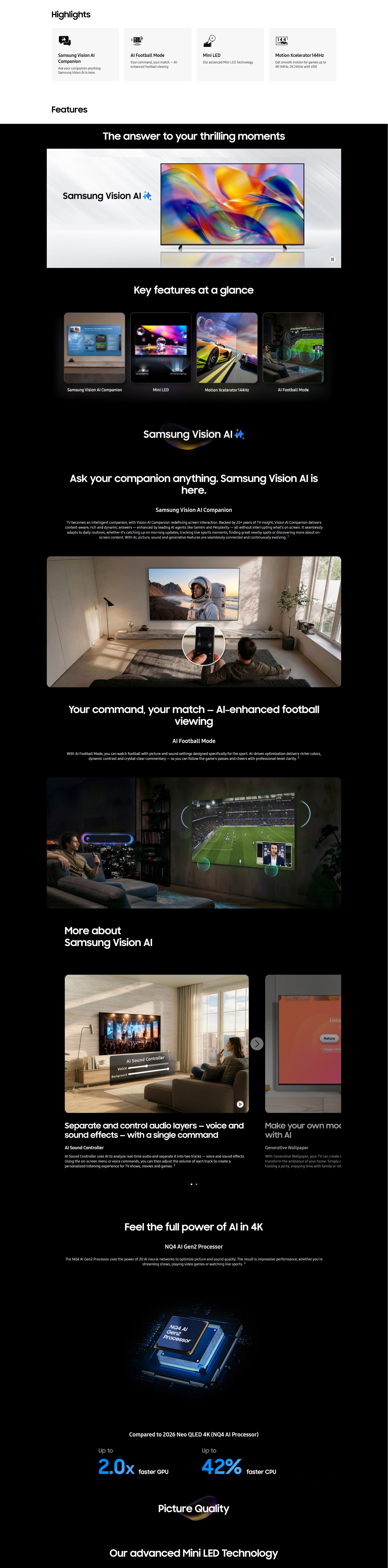 SAMSUNG M90H Mini LED 4K Smart TV 2026